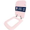 HYDRO HOME - Copriwater Ideal Standard Conca Come Originale, Tavoletta WC Ideal Standard con Cerniere Inclinate Idonee, Coperchio Water Copri Water in Legno Rivestito (ROSA SUSSURRATO)