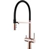 ANWEALTH 3 Vie Rubinetto da Cucina con Rubinetto Filtro Acqua Potabile Oro Rosa Spazzolato Tre Vie Miscelatore Cucina Lavello con Due Maniglie Rubinetti per Lavello Cucina