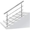 Aufun Ringhiera per scale Ringhiera per corrimano in acciaio inossidabile per scale, interni ed esterni, balcone, parapetto, argento, lunghezza: 120 cm, con 3 traverse