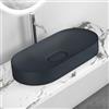 Mai & Mai Lavabo da Appoggio 70x35.5x10cm, Lavandino Bagno Colossum826 Lavabo da Marmo Fuso, Antracite Opaco