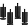 tow000ack Set di 4 Gambe per Mobili Regolabili in Altezza Piedi in Metallo per Tavolo Piedini di Supporto per Divano in Lega di Alluminio,per Tavolino Mobile TV Letto,con Bullone M8 (10cm(3.9in),Black)