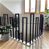 T-ZBDZ Ringhiera per Scale Interne a u, Corrimano per Scale Interne, Ringhiera a forma di u in Ferro, Parapetto Scala Esterni, per Corridoio Ingresso Terrazza, Nero, 85cm