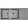 ELLECI LG250048 - Lavello da Cucina 2 Vasche con Gocciolatoio, 116x50 cm, Cemento 48