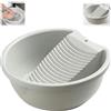 ZeawIEsvbyt Asse per lavare i panni delle mani, vasca in plastica con lavatoio integrato, design antiscivolo per biancheria delicata, ideale per casa, dormitorio, campeggio e viaggi (grigio)