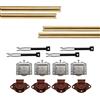 EVOTRADE Kit Ferramenta JUNIOR-3 per Armadi Scorrevoli con 2 Ante con Peso Max 50KG - Kit con 4 Binari Golden-Bronze da 2 Metri, Carrelli e Fine Corsa, Montaggio Facile