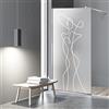 Aqua Roy The Shower Aqua Roy INOX Modello Vogue 80 cm da 70/80/90/100/110/120 Walk in Doccia Vetro Satinato 8 mm Box Doccia per Wetroom Nano Coated Sandblasted Pattern (80x195 cm)