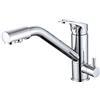 Gx 3 Vie Rubinetto Cucina Per Sistemi Osmosi, Ottone Girevole a 360°Miscelatore Cucina E Fredda E Calda Regolabile Rubinetto, Miscelatore Doppia Maniglia Per Lavello - Per Depuratore, Nero,stile Moderno