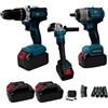 Generico Kit 3 in 1 Professionale Fai Da Te Con Trapano Avvitatore, Smerigliatrice Angolare, Trapano ad Impulsi Svita Boccole Svita Bulloni 68V + Valigetta Trasporto