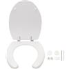 A2ZWORLD Sedile WC Universale per Disabili in Legno con Coperchio, Copriwater da Bagno 445x375mm, Bianco