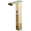 XJTNLB Rubinetto Automatico con Sensore Rubinetto Cascata Bagno Lavabo Acqua Calda e Fredda Rubinetto a Sensore Per Lavabo in Ottone,Oro-A,Alto