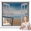 Eejovative Vetroresina Zanzariere per Finestra 60x135cm Zanzariera per Porta, Zanzariera con Cornice per Porte Finestre Balcone Nero