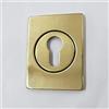 SECUREMME BOCCHETTA ROSETTA QUADRA PER PORTA PORTONE BLINDATO, PIASTRINA PER CILINDRO EUROPEO FINITURA OTTONE LUCIDO 82X62 COMPLETA DI VITI DI FISSAGGIO SECUREMME