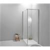 Auria Box Doccia Angolare 90x80 cm - Cabina Doccia con Porta Battente, Vetro Temperato 6mm, Profilo Cromato e Chiusura Magnetica - Regolabile e Facile da Installare