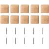 Angoily Manopole quadrate in legno per armadietti in legno, maniglie per armadietti, armadietti, maniglie per mobili