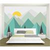 Tzxztt Sole Astratto Di Montagna Moderna Carta Da Parati 3d In Seta Goffrata Materiale Ideale Per La Camera Letto Del Soggiorno-250cm×170cm