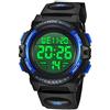 A ALPS Orologio digitale per bambini da 3 a 15 anni, sportivo, multifunzione, cronografo, LED, impermeabile fino a 50 m, calendario, sveglia, orologio analogico per bambini, con cinturino in silicone, idea