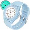 Forrader Orologio sportivo da donna, analogico, unisex, al quarzo, impermeabile, con luce notturna, per abbinamenti casual alla moda o attività sportive, Blu