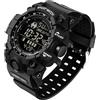FANMIS Orologio sportivo da uomo, militare, multifunzione, digitale, sveglia, al quarzo, impermeabile