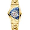 DAXIAOYU Orologio meccanico automatico da uomo con scheletro a triangolo irregolare di moda unico orologio da polso in acciaio inossidabile di lusso impermeabile luminoso business orologio, Oro blu,