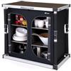 Berger - Armadio cucina Tampere L | Armadietto per cucina pieghevole con telaio in alluminio, 6 Scomparti, con piedi regolabili | Armadio da campeggio