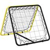 vidaXL Rimbalzatore Calcio Doppio Lato Regolabile Giallo Nero Acciaio, rimbalzatore da calcio a doppio lato, rete rimbalzante da calcio, rete rimbalzante da calcio regolabile