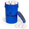 FORZA Secchio per Palline & Coperchio Imbottito [capacità 60 Palline] | Design in 2 in 1 | Secchio & Sedia - per Cricket, Baseball, Tennis & Softball