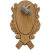 GTK - Geweihe & Trophäen KRUMHOLZ 1 Stück geschnitztes Rehbock Trophäenschild Hell +1 Stück Gehörnklammer