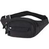 Generic Marsupio da cintura, per corsa, escursionismo, impermeabile, da viaggio, corsa, alla moda, casual, per passeggiate con il cane, shopping, campeggio, Nero , Refer to , Unisex