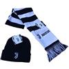 JUVENTUS Set Juve Sciarpa + Cuffia Ufficiale Kit Tubolare Berretto Cappello in Acrilico SETJUTZE02CUFNE01