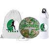 Generico Pallone N.5 con i colori dell' Avellino calcio e scritta Forza Biancoverdi + una borraccia bianca in alluminio e una sacca in nylon con stampa dei colori della tua squadra del cuore tifoso regalo