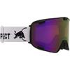 Red Bull Spect Eyewear Red Bull Park 23PU2, Maschera da Sci Unisex, Cat. 2 (Matt Black/White Strap Black Logo, M)