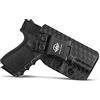 PoLe.Craft Glock 19 Fondine Carbon Fiber Kydex Fondine IWB Custom Fit: Glock 19 19X / Glock 23 / Glock 25 / Glock 32 / Glock 45 (Gen 3 4 5) Pistol - Cintura Interna Nascosta Il Trasporto - Adj. Ritenzione di cant - Copertura Mag bottone - Nessuna usura, …