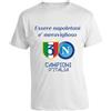 Intermezzo T-Shirt Maglietta Napoli Shirt Campioni d'Italia Essere Napoletani è Meraviglioso Campione Squadra Cuore 4 Tifosi Tifoso Logo Scudetto Partenopei Napoletano (Bianco, M)