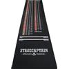 Stagecaptain DM-3D3000 Tappetino Protettivo per Dart, gomma antiscivolo, 3 m, nero, con marcature distanza e indicazioni per Double Out ottimale, tappeto pesante per pavimento.