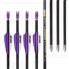 PHILOCS 12 Pezzi Frecce da Competizione ID 4,2 mm Viola Bianco Scanalature per l'aria Piuma Freccia da Tiro con L'Arco Spine 300 400 500 600 700 800 900 1000 1100 1200 1300 1400 1500