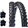 ECOVELO EBA24MAS 2 CAMERE d'Aria + 2 COPERTONI DSI Neri Bici Bicicletta Nero (50-507) 24 x 1.90 MTB Mountain Bike