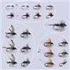 YAZHIDA Mosche secche per pesca a mosca/una dozzina/paracadute Caddis/Orecchio di lepre DORATO/ELK Hari/GRIFFITH'S GNAT/HEMMINGWAY/Parachute Adams/Royal Coachman/PEG'S Midge (Drake 6 colori)