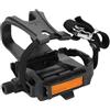 HERCHR Pedali per Bici, 1 Paio Pedali Ibridi con Fermapiedi e Cinturini Pedali per Biciclette per Cyclette Pedali Multiuso Spin Bike e Biciclette da Esterno
