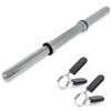 DONATIF Manubrio Palestra ø 25 mm in Acciaio con Ferma Dischi a Molle - Manubri Regolabili Componibili 40 cm 1,5 kg - Asta Manubrio per Dischi, Palestra e Home Gym