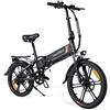 SAMEBIKE Folding Electric Bike for Adults, 20 E-Bike with 250W Brushless Motor, 48V 10Ah Removable Battery, Dual Suspension, 70-80KM Range (black)