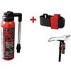 MVTEK Fast CO2 (GONFIA E RIPARA) + Supporto Chiusura a Strappo per Bici Bicicletta MTB Mountain Bike/Strada