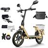 TWOFISH Monopattino Elettrico per Adulti, 14 Pollici Omologato per la Circolazione su strada (EEC), Motore da 500 W, Batteria da 48 V 13 Ah, Pneumatici, Portata 120 kg, Autonomia 30 km (Nero)