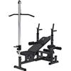 GORILLA SPORTS® Stazione Multifunzione - Regolabile in Molte Posizioni, Lat Machine, Maniglie Dip, Portabilanciere, Estensioni delle Gambe, Stazione Butterfly - Panca Pesi, da Palestra, Fitness