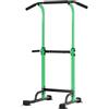 sogesfurniture Power Tower Fitness Dip Station, attrezzo multifunzione per la forza con barra per trazioni, regolabile in altezza da 165-210cm, Nero&Verde
