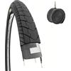 ECOVELO COPERTONE 26 X 1.75 + CAMERA D'ARIA PNEUMATICO 47-559 SLICK NERO GOMMA PER CITY BIKE BICICLETTA