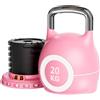 LIFERUN Kettlebell Regolabile 7 in 1, 20 kg Kettlebell con 7 Livelli di Peso, Manubrio per Allenamento a Casa & Fitness, Ideale per Allenamento Completo del Corpo, Compatto & Salvaspazio (Nero, 20KG)