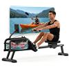 Neezee Vogatore per casa, vogatori con monitor Bluetooth e supporto per tablet, vogatore acqua con capacità di carico max 150 kg, compatibile con l'APP Kinomap, archiviazione verticale