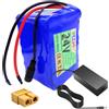 FREEDOH Batteria agli ioni di Litio da 24 Volt, 2 Ah, 4 Ah, 6 Ah, 8 Ah, 10 Ah, 12 Ah, con Caricabatterie per Motore da 50 W, 100 W, 150 W, 200 W, 250 W e 300 W.,24v12ah