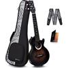 Enya 26-Pollici Ukulele Tenore Set - Ukulele Acustico Tutto in Mogano Massiccio Nero con Taimane Moon Firma per Principianti Bambini Adulti Starter Kit per Casa Scuola Viaggio Campeggio Regalo