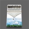 Hearda Kalimba 17 tasti Thumb Piano, Hearda Portatile Professionale Pianoforte in Legno con Accessori e Istruzione, Mbira Finger Piano Regali per Bambini Adulti Principianti - Stampa Animale (cigno)